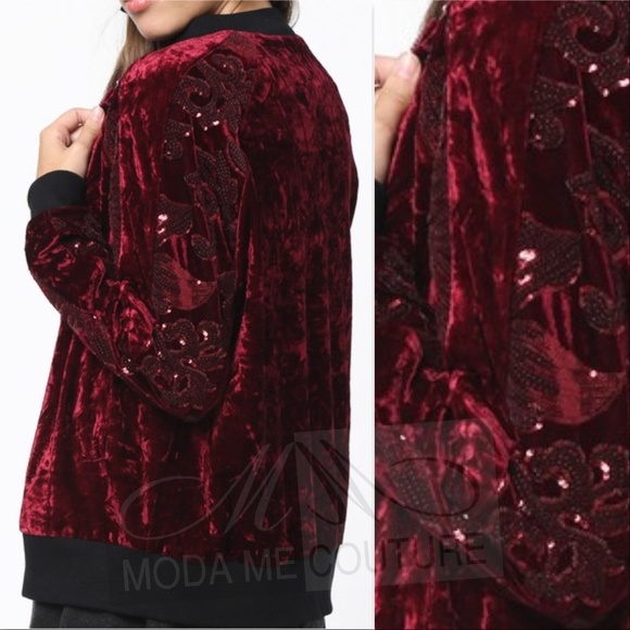 Wine & Sequins Bomber Jacket - Picture 2 of 4